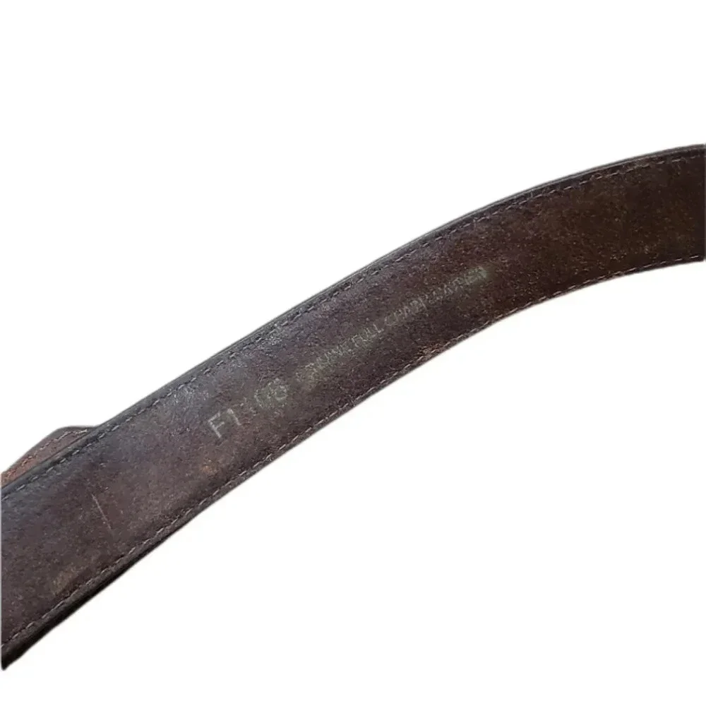 Brown Leather Braided Belt 34